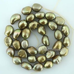Shop Pearl Chip & Nugget Beads! 10-11MM Baroque Nugget Pearl Beads,Pearls with Straight Holes and Smooth Sides,Freshwater Pearl Beads,DIY Pearls -35Pcs-15.5 inches-LN003 | Natural genuine chip Pearl beads for beading and jewelry making.  #jewelry #beads #beadedjewelry #diyjewelry #jewelrymaking #beadstore #beading #affiliate #ad