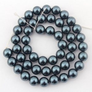 Shop Pearl Round Beads! 8mm ，12mm High Luster Round Shell Pearl Beads, Peacock Green Shell Pearl Beads,Loose Shell Pearl Beads,Full Strand—48pcs-15.5 inches-SH34 | Natural genuine round Pearl beads for beading and jewelry making.  #jewelry #beads #beadedjewelry #diyjewelry #jewelrymaking #beadstore #beading #affiliate #ad