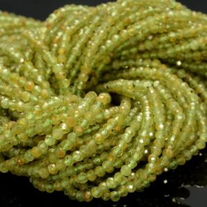 Shop Peridot Faceted Beads! 3x2MM Peridot Gemstone Grade A Micro Faceted Rondelle Beads 15.5 inch Full Strand BULK LOT 1,2,6,12 and 50(80006541-A205) | Natural genuine faceted Peridot beads for beading and jewelry making.  #jewelry #beads #beadedjewelry #diyjewelry #jewelrymaking #beadstore #beading #affiliate #ad