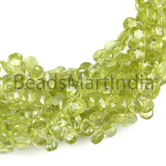 Peridot Natural Faceted Pear Shape Beads, 4x6-5x7 Mm Peridot Faceted Beads, Peridot Trillion Beads, Peridot Natural Beads, Peridot Beads