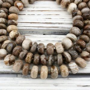 Shop Petrified Wood Necklaces! Wood Opalite/ Petrified Wood rondelle beads 10.4-13mm (ETB00901) Unique jewelry/Vintage jewelry/Gemstone necklace | Natural genuine Petrified Wood necklaces. Buy crystal jewelry, handmade handcrafted artisan jewelry for women.  Unique handmade gift ideas. #jewelry #beadednecklaces #beadedjewelry #gift #shopping #handmadejewelry #fashion #style #product #necklaces #affiliate #ad