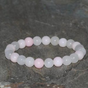 Shop Pink Calcite Jewelry! Soft Pink Calcite Bracelet, 8mm Round Beads Natural Blue Gemstone Bracelet, Yoga Gemstone Bracelet, Gift Jewelry, Grade Aa Wrist Mala Beads | Natural genuine Pink Calcite jewelry. Buy crystal jewelry, handmade handcrafted artisan jewelry for women.  Unique handmade gift ideas. #jewelry #beadedjewelry #beadedjewelry #gift #shopping #handmadejewelry #fashion #style #product #jewelry #affiliate #ad
