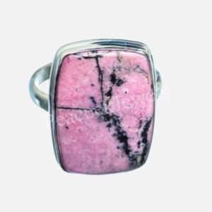 Shop Rhodonite Rings! Pink Rhodonite Ring, Cushion Rhodonite, Rhodonite Jewelry, Natural Gemstone, Made For her, Gift, Can Be Personalized, Sale | Natural genuine Rhodonite rings, simple unique handcrafted gemstone rings. #rings #jewelry #shopping #gift #handmade #fashion #style #affiliate #ad