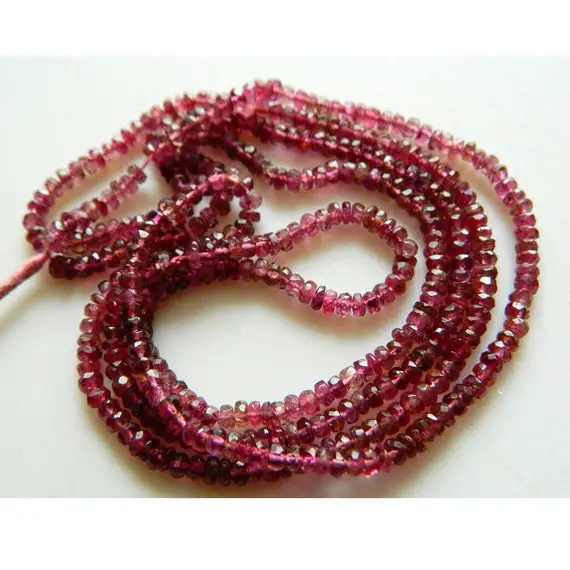 3mm Pink Tourmaline Faceted Rondelle Beads, Pink Tourmaline Beads For Jewelry. Pink Tourmaline Rondelle , 13 Inch Pink Beads Strand