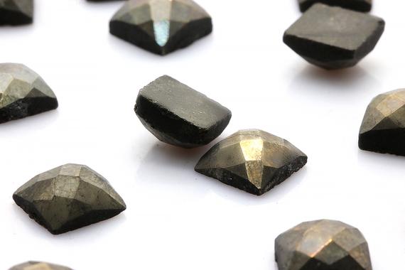 Fine Pyrite Gemstone,faceted Gemstone Cabochon,unique Jewelry Supplies,pyrite Iron Gemstone,square Stones - Aa Quality