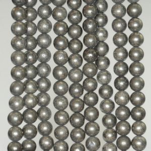 Shop Pyrite Round Beads! 6mm Iron Pyrite Gemstone Round Loose Beads 7.5 inch Half Strand (90189021-B79) | Natural genuine round Pyrite beads for beading and jewelry making.  #jewelry #beads #beadedjewelry #diyjewelry #jewelrymaking #beadstore #beading #affiliate #ad