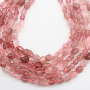 Shop Quartz Chip & Nugget Beads! 5-7mmx6-8mm Nugget Strawberry crystal irregular beads,Nugget Crystal Quartz beads,Gemstone pebble beads,Jewlry making beads-15.5 -NST1220-1 | Natural genuine chip Quartz beads for beading and jewelry making.  #jewelry #beads #beadedjewelry #diyjewelry #jewelrymaking #beadstore #beading #affiliate #ad