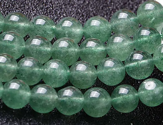 Natural Green Strawberry Crystal Quartz Round Beads,starwberry Quartz Wholesale Beads Supply,15 Inches One Strand