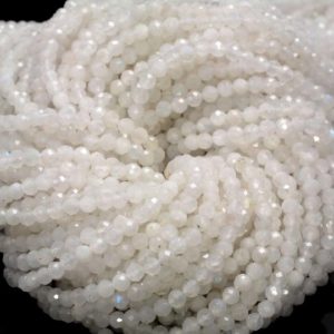 Shop Rainbow Moonstone Beads! 3MM Rainbow Moonstone Gemstone Micro Faceted Round Grade Aaa Beads 15.5inch WHOLESALE (80010229-A192) | Natural genuine beads Rainbow Moonstone beads for beading and jewelry making.  #jewelry #beads #beadedjewelry #diyjewelry #jewelrymaking #beadstore #beading #affiliate #ad