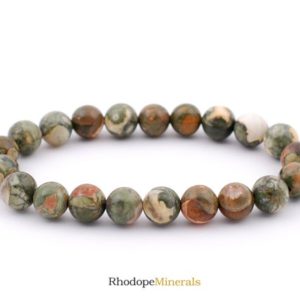 Shop Rainforest Jasper Jewelry! Rainforest Rhyolite Bracelet, Rhyolite Bracelet 8 mm Beads, Jasper, Bracelets, Metaphysical Crystals, Gifts, Crystals, Gemstones, Gems | Natural genuine Rainforest Jasper jewelry. Buy crystal jewelry, handmade handcrafted artisan jewelry for women.  Unique handmade gift ideas. #jewelry #beadedjewelry #beadedjewelry #gift #shopping #handmadejewelry #fashion #style #product #jewelry #affiliate #ad