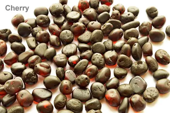 Raw Baltic Amber Beads Oblong Style Unpolished Stone Gemstone, 5-8 Mm Size, Natural Genuine Stones Cherry Beads
