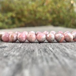 Shop Rhodochrosite Bracelets! Argentine Rhodochrosite Bracelet 8mm Natural Banded Pink Red Argentine Rhodochrosite Beaded Natural Gemstone Bracelet Gift Bracelet | Natural genuine Rhodochrosite bracelets. Buy crystal jewelry, handmade handcrafted artisan jewelry for women.  Unique handmade gift ideas. #jewelry #beadedbracelets #beadedjewelry #gift #shopping #handmadejewelry #fashion #style #product #bracelets #affiliate #ad