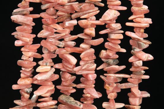 Genuine Natural Argentina Rhodochrosite Gemstone Beads 12-24x3-5mm Stick Pebble Chip Aa Quality Loose Beads (111267)