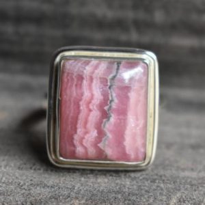 Shop Rhodochrosite Rings! natural rhodochrosite ring,925 silver ring,pink rhodochrosite ring,rhodochrosite ring,rhodochrosite ring,gemstone ring,square shape ring | Natural genuine Rhodochrosite rings, simple unique handcrafted gemstone rings. #rings #jewelry #shopping #gift #handmade #fashion #style #affiliate #ad