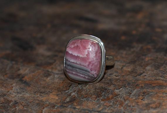 Natural Rhodochrosite Ring,925 Silver Ring,natural Pink Rhodochrosite Ring,ring For Women,birthday Gift,rhodochrosite Ring