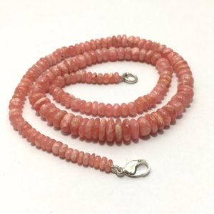 Shop Rhodochrosite Rondelle Beads! Natural Rhodocrosite Smooth Rondelle 4 – 9 mm Beaded Necklace 18" Natural Rhodocrosite Rondelle , Rhodocrosite Handmade Necklace | Natural genuine rondelle Rhodochrosite beads for beading and jewelry making.  #jewelry #beads #beadedjewelry #diyjewelry #jewelrymaking #beadstore #beading #affiliate #ad