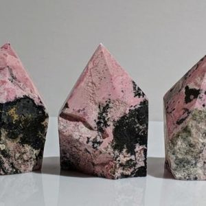 Rhodonite Crystal Points | 2.5"+ Tall Rhodonite Points | Crystal Points | Bulk Crystals | Healing Crystals | Rhodonite Raw Crystals Grids | Natural genuine stones & crystals in various shapes & sizes. Buy raw cut, tumbled, or polished gemstones for making jewelry or crystal healing energy vibration raising reiki stones. #crystals #gemstones #crystalhealing #crystalsandgemstones #energyhealing #affiliate #ad