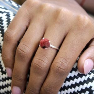 Shop Rhodonite Jewelry! Rhodonite Ring · Cocktail Ring · Silver Ring · Simple Ring · Everyday Ring · Casual Ring · Prong Setting Ring · Pink Ring | Natural genuine Rhodonite jewelry. Buy crystal jewelry, handmade handcrafted artisan jewelry for women.  Unique handmade gift ideas. #jewelry #beadedjewelry #beadedjewelry #gift #shopping #handmadejewelry #fashion #style #product #jewelry #affiliate #ad