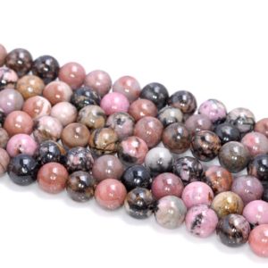Shop Rhodonite Round Beads! 4mm Rhodonite Gemstone Pink Round 4mm Loose Beads 15.5 inch Full Strand (90183743-370) | Natural genuine round Rhodonite beads for beading and jewelry making.  #jewelry #beads #beadedjewelry #diyjewelry #jewelrymaking #beadstore #beading #affiliate #ad