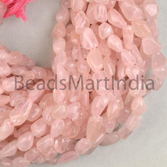 Rose Quartz Plain Nugget Shape Beads, 11x17-12x22mm Smooth Beads, Plain Nugget Beads, Rose Quartz Smooth Beads,rose Quartz Wholesale Beads