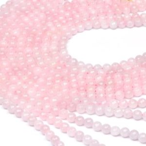 Shop Rose Quartz Faceted Beads! Faceted beads,semiprecious beads,rose quartz beads,pink quartz beads,gemstone beads, natural beads – 16" Full Strand | Natural genuine faceted Rose Quartz beads for beading and jewelry making.  #jewelry #beads #beadedjewelry #diyjewelry #jewelrymaking #beadstore #beading #affiliate #ad
