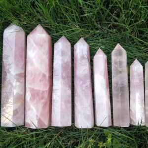 Rose Quartz Tower | Natural genuine stones & crystals in various shapes & sizes. Buy raw cut, tumbled, or polished gemstones for making jewelry or crystal healing energy vibration raising reiki stones. #crystals #gemstones #crystalhealing #crystalsandgemstones #energyhealing #affiliate #ad