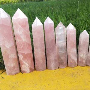 Shop Rose Quartz Stones & Crystals! Rose Quartz Tower | Natural genuine stones & crystals in various shapes & sizes. Buy raw cut, tumbled, or polished gemstones for making jewelry or crystal healing energy vibration raising reiki stones. #crystals #gemstones #crystalhealing #crystalsandgemstones #energyhealing #affiliate #ad