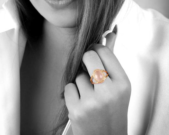 Rose Quartz Ring,rose Gold Ring,14k Rose Gold Filled,pink Quartz Ring,pink Gold,gemstone Ring,gold Ring,custom Ring,handmade Ring For Women