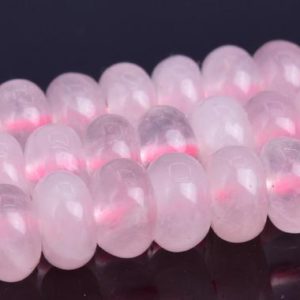 Rose Quartz Beads Grade AA Genuine Natural Gemstone Rondelle Loose Beads 6MM 8MM Bulk Lot Options | Natural genuine rondelle Rose Quartz beads for beading and jewelry making.  #jewelry #beads #beadedjewelry #diyjewelry #jewelrymaking #beadstore #beading #affiliate #ad