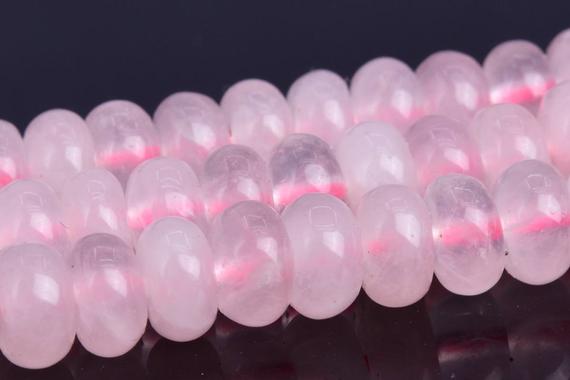 Rose Quartz Beads Grade Aa Genuine Natural Gemstone Rondelle Loose Beads 6mm 8mm Bulk Lot Options