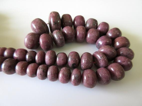 Natural Ruby Smooth Rondelle Beads, Ruby Bead Necklace, Natural Not Enhanced, 10mm To 20mm Beads, Sold As 7.5/15 Inch/3 Strand, Gds93