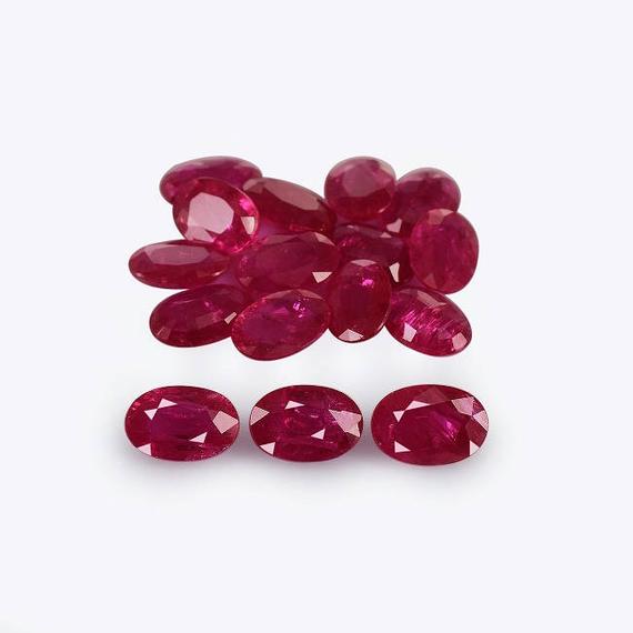 Natural Ruby 6x4mm Gemstone  Loose Gemstone - Pigeon’s Blood Ruby - Ruby Jewelry Making Gemstones - Buy Online Ruby Birthstone In Usa