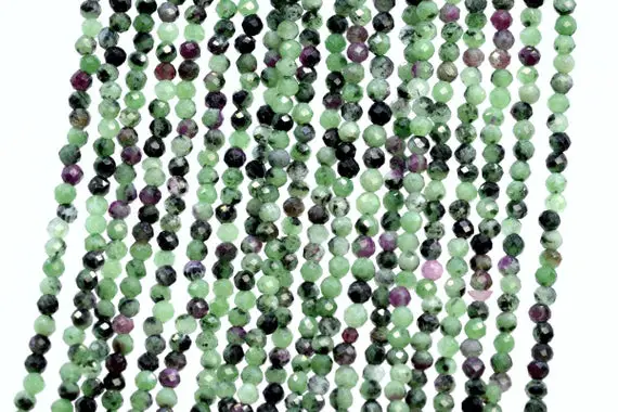 Genuine Natural Ruby Zoisite Loose Beads Grade Aaa Faceted Round Shape 2mm 3mm 4mm 5mm
