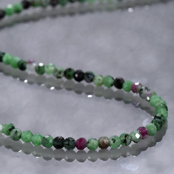 Ruby Zoisite Necklace, Beaded Necklace, Gemstone Necklace, Anniversary Jewelry, Necklace For Women, Handmade Necklace, Delicate Necklace