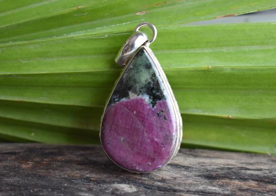 925 Silver Natural Ruby Zoisite Pendant-ruby Zoisite Pendant-ruby Zoisite-ruby Pendant-natural Zoisite Pendant-pink Ruby Zoisite Pendant