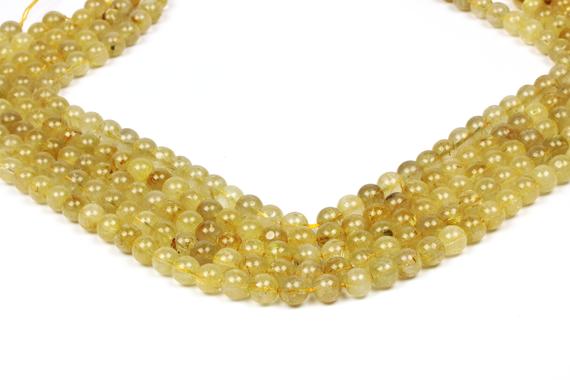 Gold Quartz Beads,rutilated Quartz Beads,gemstone Beads,semiprecious Stones,genuine Stone Beads,diy Craft Supplies  - 16" Full Strand