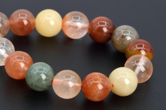 8mm Multicolor Rutilated Quartz Beads Grade Aaa Genuine Natural Gemstone Half Strand Round Loose Beads 7" Bulk Lot Options (107339h-2352)