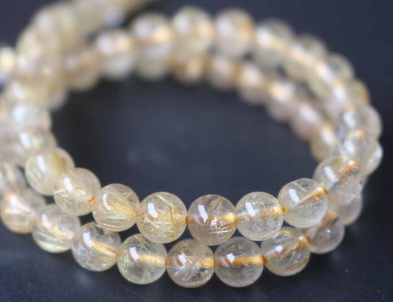 Natural Aaa Gold Rutile Quartz Round Beads,6mm/8mm/10mm/12mm/ Rutile Quartz Beads,15 Inches One Starand