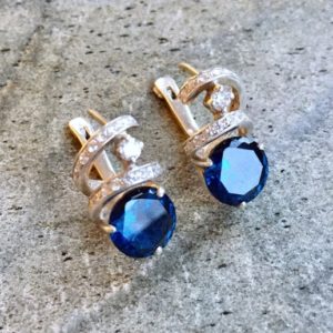 Shop Sapphire Earrings! Sapphire Earrings, Created Sapphire, Swirl Earrings, Royal Blue Earrings, Chunky Studs, Swirl Design, Solid Silver Earrings, Sapphire | Natural genuine Sapphire earrings. Buy crystal jewelry, handmade handcrafted artisan jewelry for women.  Unique handmade gift ideas. #jewelry #beadedearrings #beadedjewelry #gift #shopping #handmadejewelry #fashion #style #product #earrings #affiliate #ad
