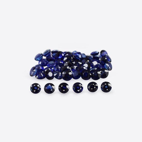3 Mm Natural Blue Sapphire Faceted Round Aaa+ Grade Precious Loose Gemstone - 100% Natural Blue Sapphire Gemstone - Sapphire Birthstone