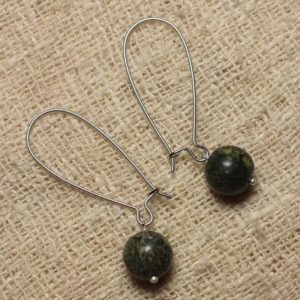 Shop Serpentine Earrings! Pair of earrings semi precious – Serpentine 10 mm | Natural genuine Serpentine earrings. Buy crystal jewelry, handmade handcrafted artisan jewelry for women.  Unique handmade gift ideas. #jewelry #beadedearrings #beadedjewelry #gift #shopping #handmadejewelry #fashion #style #product #earrings #affiliate #ad