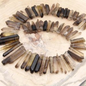 Smoky Quartz Crystals Beads,Raw Crystals Tower,Smoky Quartz Crown Beads,Obelisk Crystals Quartz Bead,Top Drilled High Quality Smoky Quartz. | Natural genuine chip Gemstone beads for beading and jewelry making.  #jewelry #beads #beadedjewelry #diyjewelry #jewelrymaking #beadstore #beading #affiliate #ad