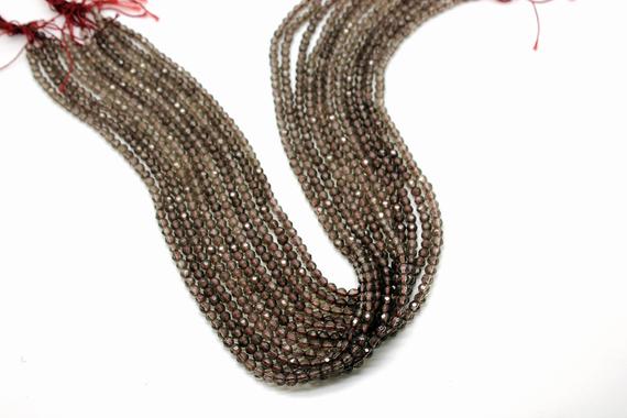 Custom Beads,smoky Quartz Beads,gemstone Beads,round Beads,faceted Beads,semiprecious Beads,beads Supplies,jewelry Making,aa Quality