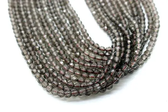 Round Faceted Beads,gemstone Beads,semiprecious Beads,smoky Quartz Beads,smokey Beads,round Beads,facet Rounds,delicate Beads,aa Quality