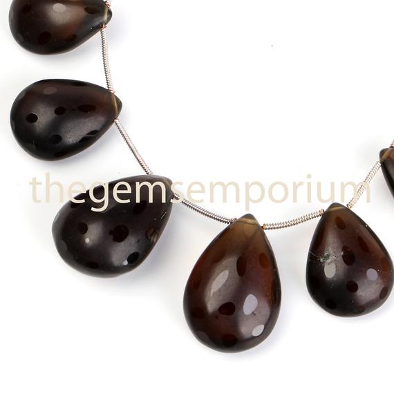 Smoky Quartz Plain Pears Shape Beads, Smoky Quartz Pears Shape Beads Side Drill, Smoky Quartz Pears Shape Beads, Smoky Quartz Fancy Beads