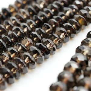 Shop Smoky Quartz Beads! Unique rondelles beads,smoky quartz beads,smokey beads,brown gemstone beads,jewelry making beads – 16" Full Strand | Natural genuine beads Smoky Quartz beads for beading and jewelry making.  #jewelry #beads #beadedjewelry #diyjewelry #jewelrymaking #beadstore #beading #affiliate #ad