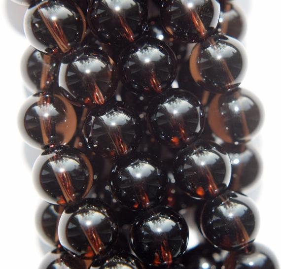 Genuine Smokey Quartz Beads - Round 8 Mm Gemstone Beads - Full Strand 15 1/2", 47 Beads, A+ Quality
