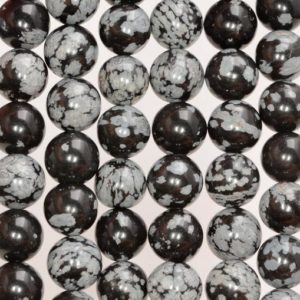 Shop Snowflake Obsidian Round Beads! 8mm Cristobalite Snowflake Obsidian Gemstone Round 8mm Loose Beads 7.5 inch Half Strand (90181861-243) | Natural genuine round Snowflake Obsidian beads for beading and jewelry making.  #jewelry #beads #beadedjewelry #diyjewelry #jewelrymaking #beadstore #beading #affiliate #ad