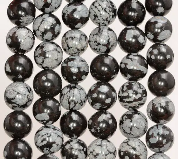 8mm Cristobalite Snowflake Obsidian Gemstone Round 8mm Loose Beads 7.5 Inch Half Strand (90181861-243)