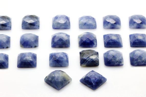 Square Sodalite Gemstone, Faceted Gemstone,gemstone Cabochons,faceted Cabochon Sale,wholesale Cabochons,navy Blue Stone - Aa Quality